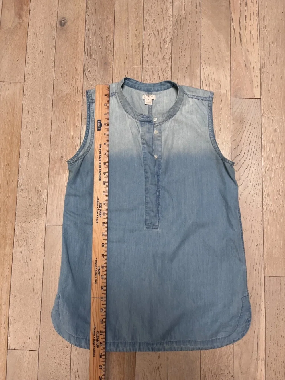 J. Crew Blue Denim Chambray Cotton Sleeveless Blouse Tunic  Women’s Size 0